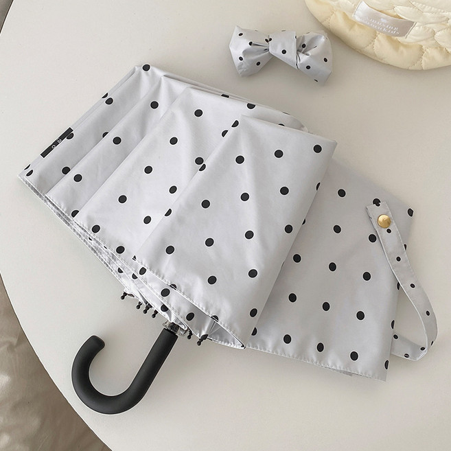 작은 도트 무늬 접이식 휴대용 데일리 양우산