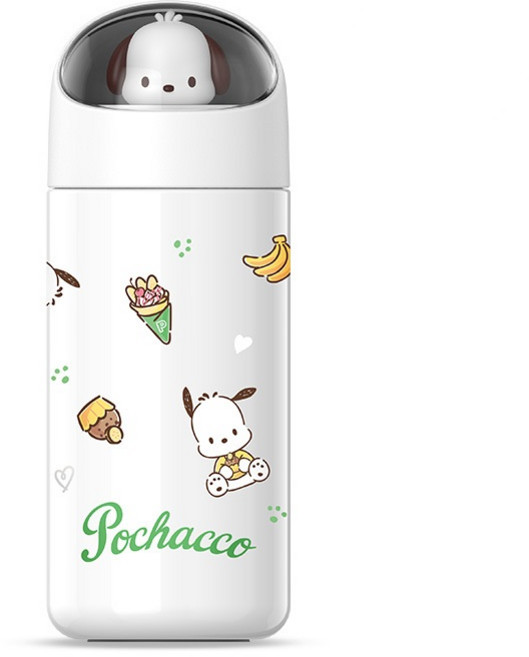 산리오 텀블러 물병 물통 보온보냉 스텐 350ml, 화이트, 1개, 우주텀블러-포차코