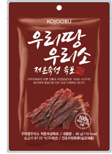 우리땅 우리소 저온 숙성육포 코주부 40G, 1개