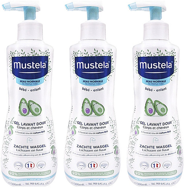 무스텔라 젤 라반트 도우 헤어 앤 바디 워시, 3개, 500ml