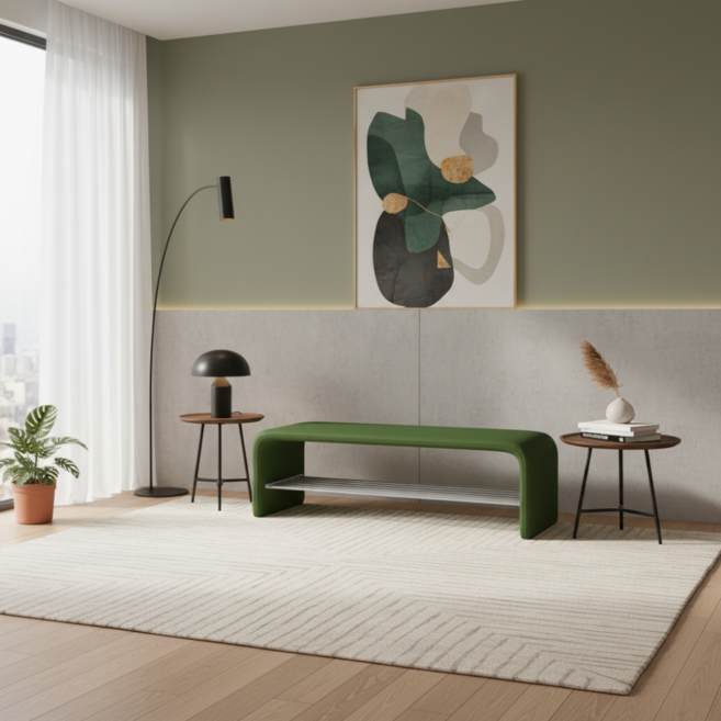 현관 벤치 의자 입구신발장 원룸 북유럽 수납장 인테리어, 1단, 그린 100x35x40