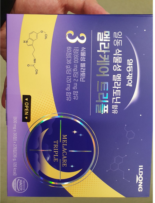 식물성 멜라토닌을 함유한 일동 멜라케어 트리플 60정 약국 판매용 신제품, 1개, 60