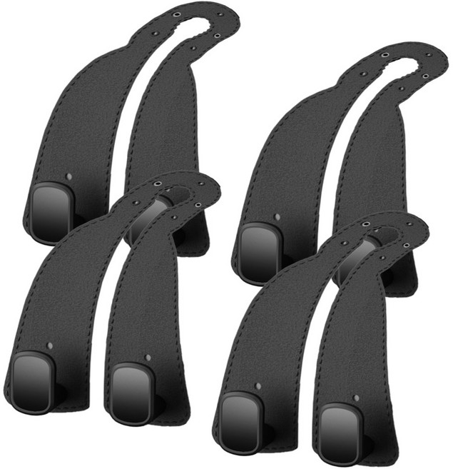 로열스테디 세척가능 가죽 차량용 헤드레스트 거치대, 시크블랙, 4개