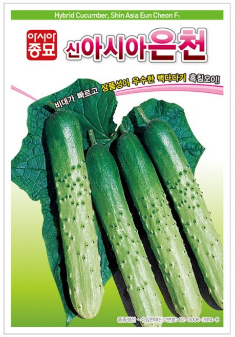 아시아종묘 씨앗 오이 신아시아은천백다다기 50립, 1개