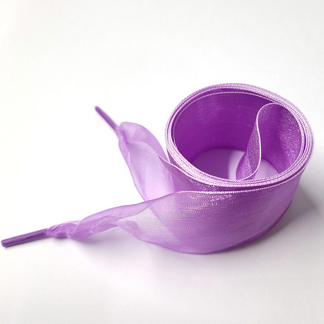 [1+1]폭 40mm 양면 쉬폰신발끈 새틴 리본 플랫 커스텀 오간자 웨딩 신발끈 운동화끈 슈즈참 신발참 신발꾸미기