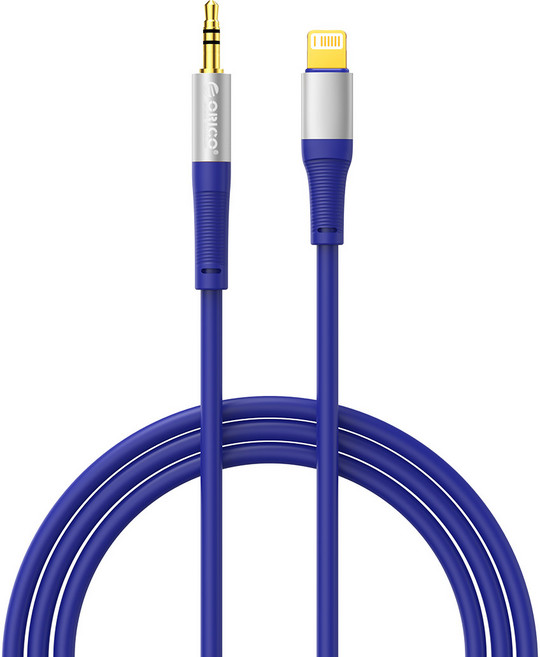 오리코 애플 8핀 Lightning to 3.5mm AUX 오디오 케이블 AXL, 블루, 0.2m, 1개