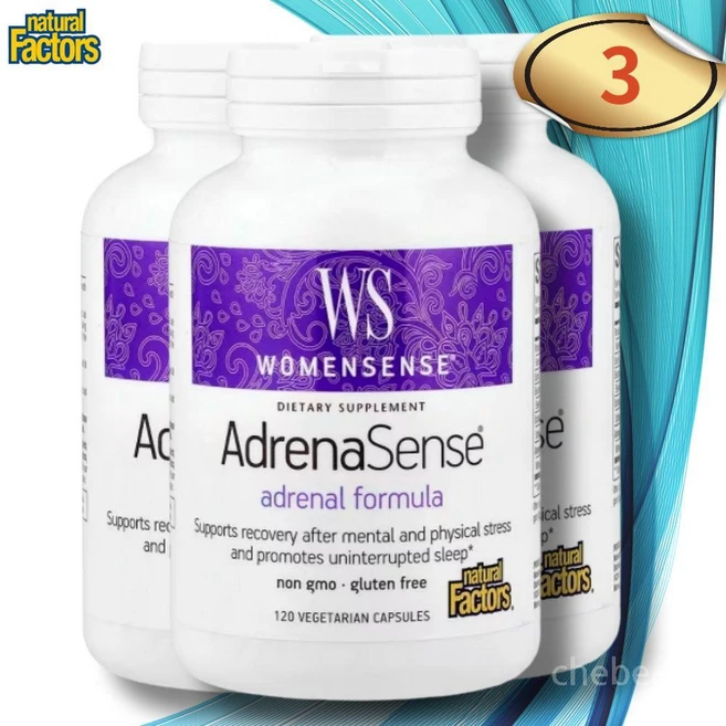 내추럴팩터스 우먼 아드레나 센스 120캡슐 3병 홍경천 아슈아간다 가시오갈피 - 쿠팡