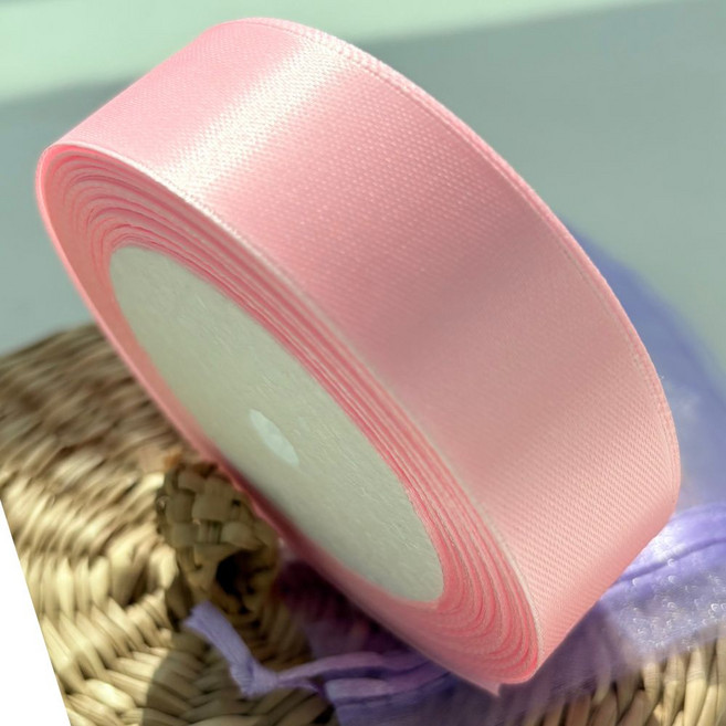 상일상회 선물 포장 리본 새틴 끈 25mm, 샤이니핑크