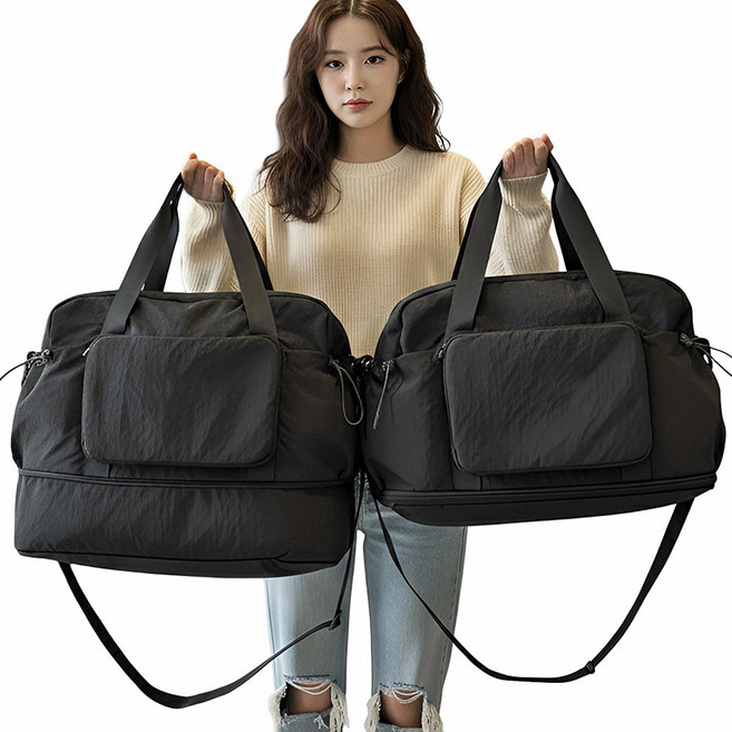 듀엘라 확장형 더플백 여행용 대용량 헬스 트래블백 보스턴백 스포츠 여성 운동 기내용 캐리어 결합 보조 가방