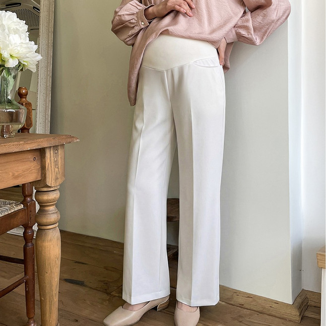 임산부 일자핏 슬랙스 임부복 바지 사계절 여름 겨울 기모 키작녀 출근룩 임부 팬츠