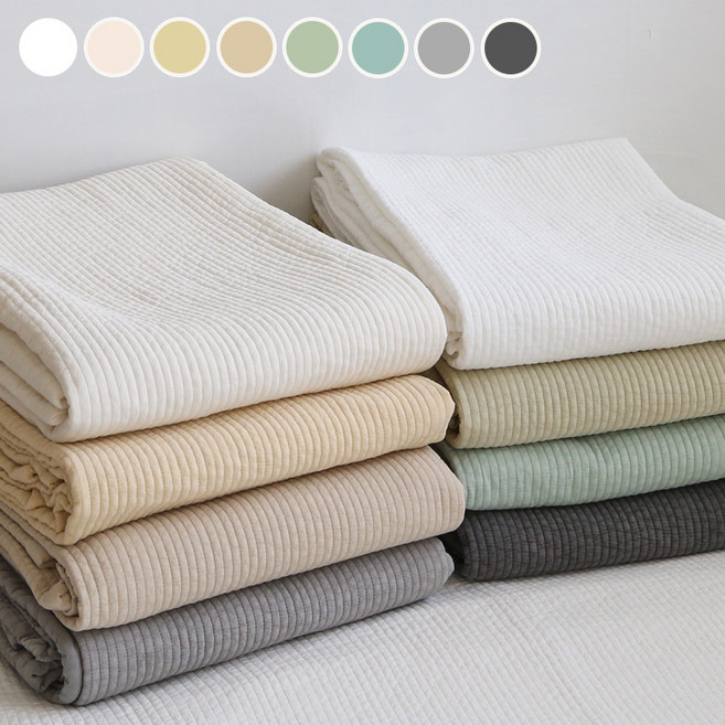 코니크 순면 60수 사계절 옥수수솜 피그먼트 이불 스프레드 겸 침대패드, 베이지