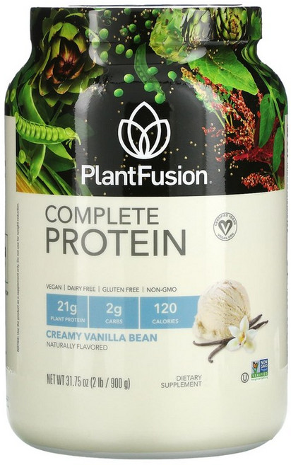 PlantFusion 컴플리트 프로틴 크리미 바닐라 빈 900g(2 lb), 1개, 900g