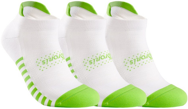 브로니스 무봉제 스포츠 러닝 스니커즈 양말 3족 세트 5종 택1, 03 네온스트라이프 3팩, 1개