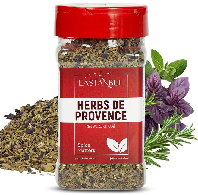 Eastanbul Herbs De Provence 시즈닝 65.2g(2.3온스) 천연 허브 드 프로방스 시즈닝 향신료 블렌드 프랑스 요리 전통 그릴 로스트 스튜 및, Eastanbul Herbs De Provence 시즈