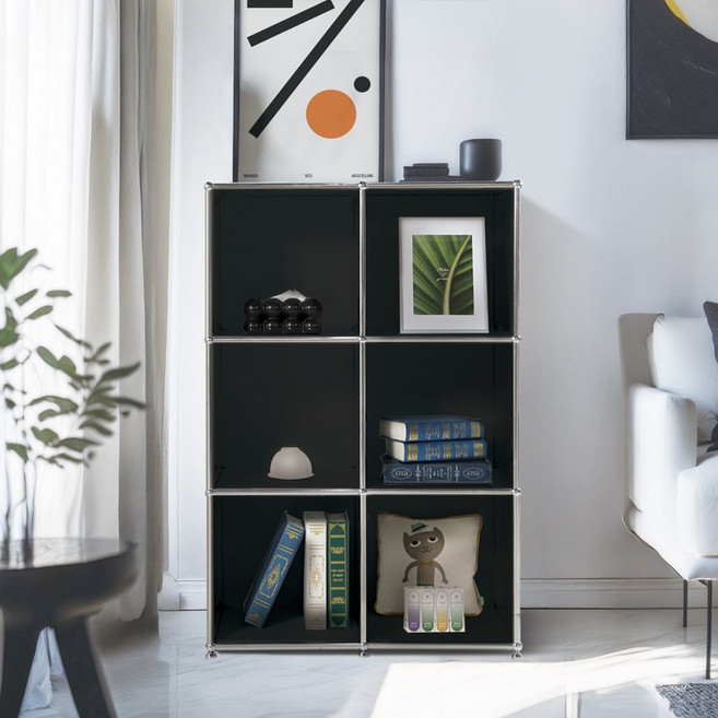 이가페 미드센츄리 모듈가구 듀오 2x3 오픈책장, 블랙