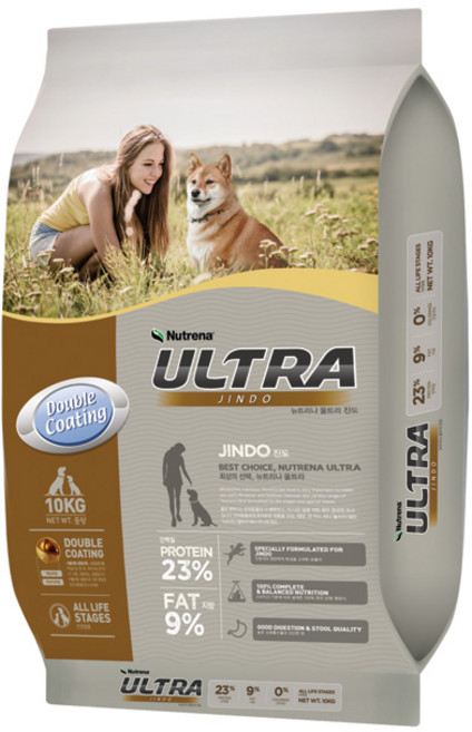 뉴트리나 전연령 강아지 울트라 진도 건식사료, 곡물, 10kg, 2개