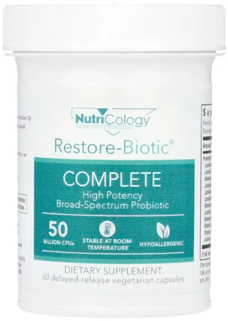 뉴트리콜로지 Restore-Biotic 컴플리트 500억 지연 방출 베지캡슐, 1개, 60정 - 쿠팡