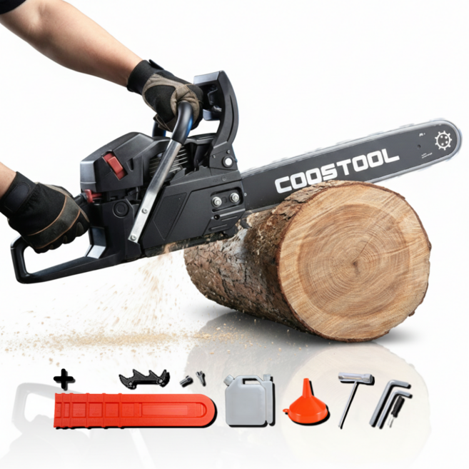 20인치 58cc 엔진톱 체인 톱 소형 벌목 미니 가솔린 휴대용, 체인1개, 1개