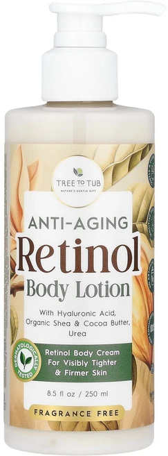 Tree To Tub 안티에이징 레티놀 바디 로션 향료 무함유 250ml(8.5fl oz) Tub (트리 투 텁), 1개, 1개입 - 쿠팡
