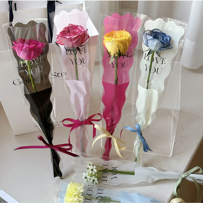 스파키쉬 한송이 꽃 포장지 물결 꽃다발 포장지, 20매, 물결 화이트