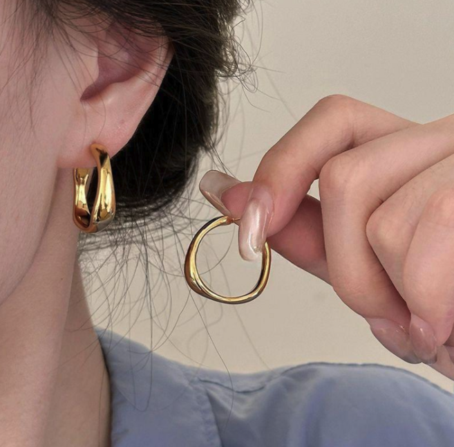 [단정한가게] 볼드링 귀걸이 알러지방지 실버925 이어링