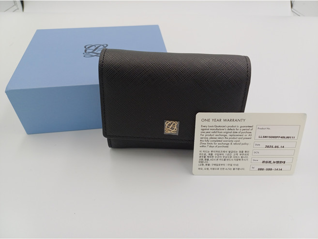 [백화점 매장 정품] 루이까또즈 골드 팬던트 여성 3단 반지갑 ASN1SD02BL