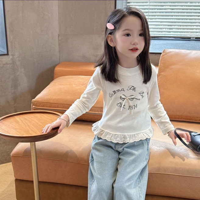 레이스 리본티셔츠 110-150호