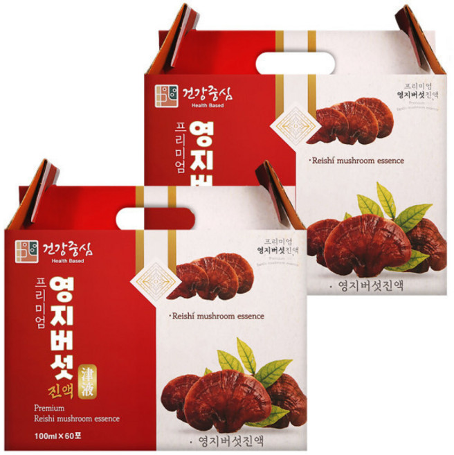 건강중심 국산 영지버섯 진액 즙, 120개, 100ml