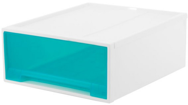 헬로리빙 씨티라이프 시그니쳐 24L 서랍장 1단, 밀크+블루