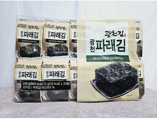 광천 파래김 30봉, 30개, 150g