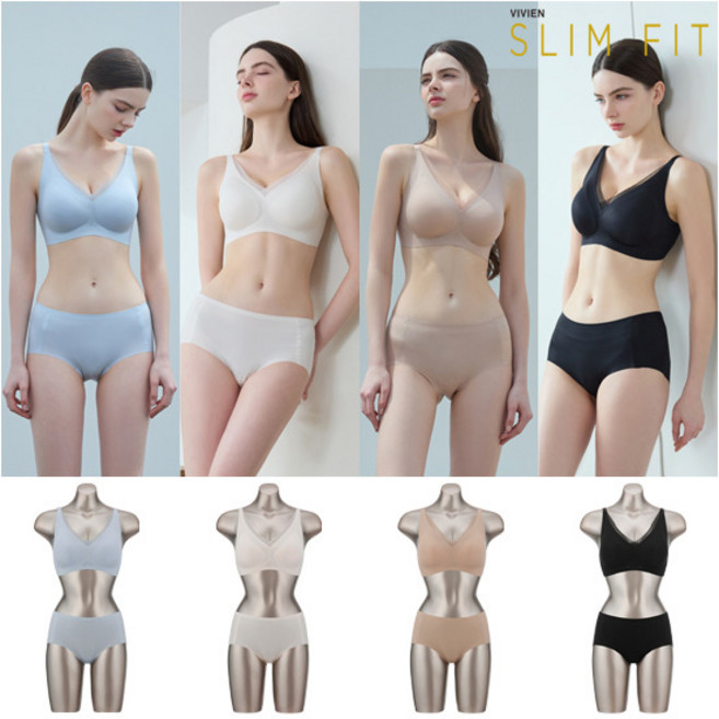 [비비안 슬림핏] 냉감 퓨징 브라팬티 4세트