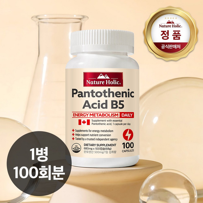 네이처홀릭 판토텐산 B5 1병 100캡슐, 100회분, 1개