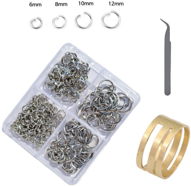 [SW] 두꺼운 오픈형 오링 연결링 260pcs 4칸, 1개, 실버