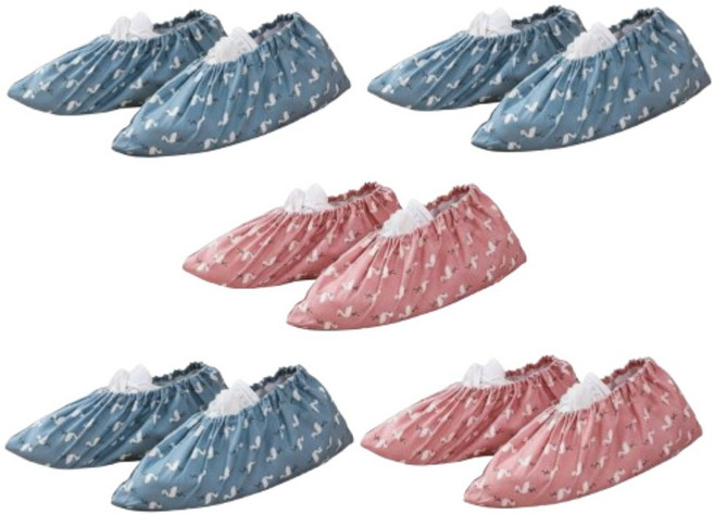 위생적이고 깔끔한 방문객 실내 면 덧신 게스트용 신발 커버, 5개, 단일