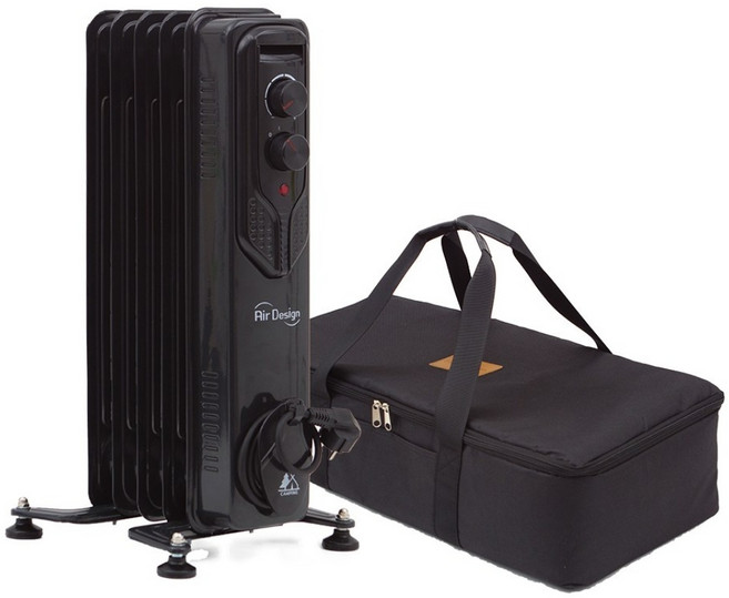 전기 라지에이터 캠핑용 500W 전기 욕실 가정용 방수 화장실 라디에이터 동파방지 방열기, 블랙 캠핑용 라디에이터+전용가방 5핀 500W