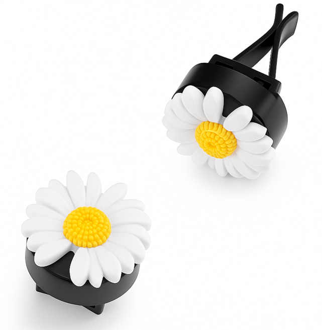 비와이 데이지 차량용 송풍구 클립 2개입, 1세트, 화이트