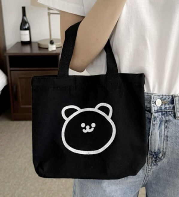 귀여운 곰돌이 미니 캔버스백 에코백 토트백