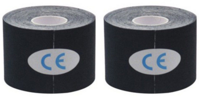 코어피스 스포츠 테이핑 어깨 무릎 발목 손목 탄력 근육 테이프 블랙, 2개