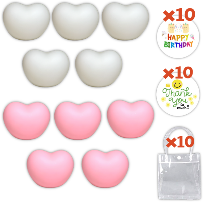 레몬라이프 스윗하트 무드등 어린이집 구디백 답례품, 10개, 스몰