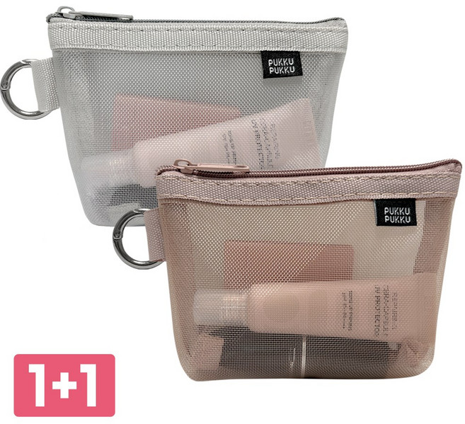 푸꾸푸꾸 메쉬파우치 화장품 립스틱 메이크업 휴대용 미니 파우치