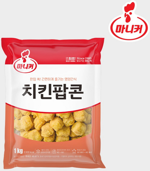 [26.10.21 소비기한 임박특가] 마니커 치킨팝콘 [냉동 1kg], 1kg, 2개