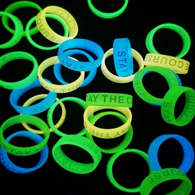 낚시 미끄럼방지 실리콘 링 야광 밴드 루어 낚싯대 튜닝 핸드 그립 축광 배드민턴 줄넘기 자전거 손잡이, 20mm, 1세트, 혼합