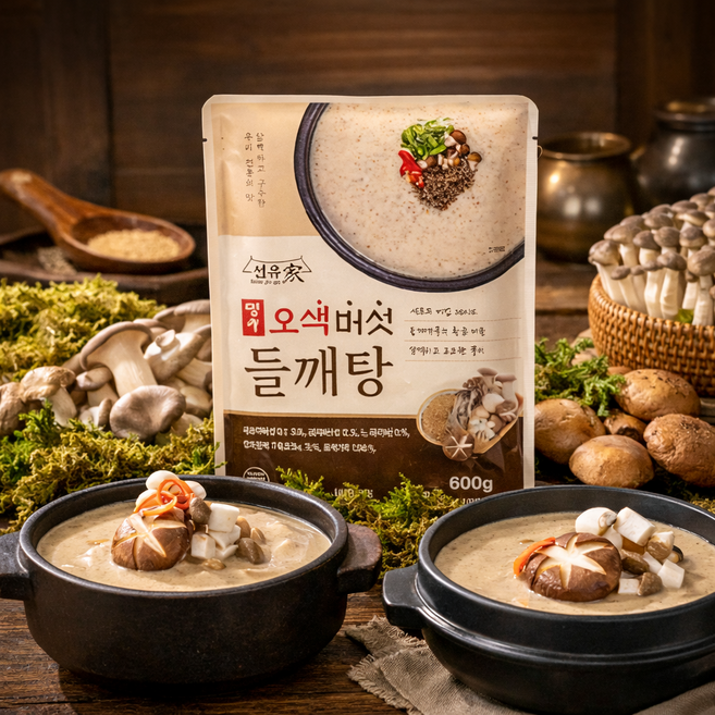 [고단백] 선유가 이재원 명인 오색버섯 들깨탕 즉석국국내산 버섯 들깨탕, 7개, 600g