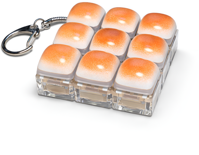 [쿠즈미] 노릇노릇 식빵 키캡키링 열쇠고리, 1개, 초대형 식빵