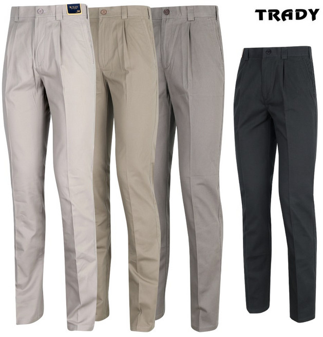 트레디 남성 춘추용 원턱 플랩포켓 면바지 SWP-4301