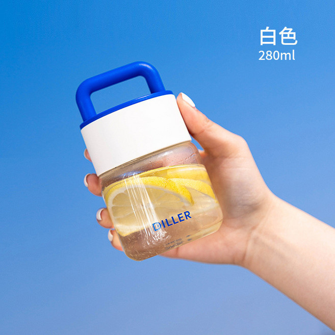 DILLER 迷你玻璃杯隨手杯, 白色-280ML, 1個