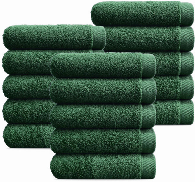 [주주] 흡수력좋은 40수 도톰한 200g 무형광 호텔수건, 그린, 15개