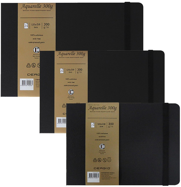 [세르지오] 트래블 하드커버 양장패드 300g A4 24매 [21x29.7cm]