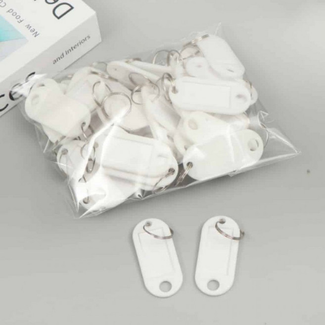 열쇠고리 네임택 화이트 네임고리 이름태그, 1개, 상세페이지 참조