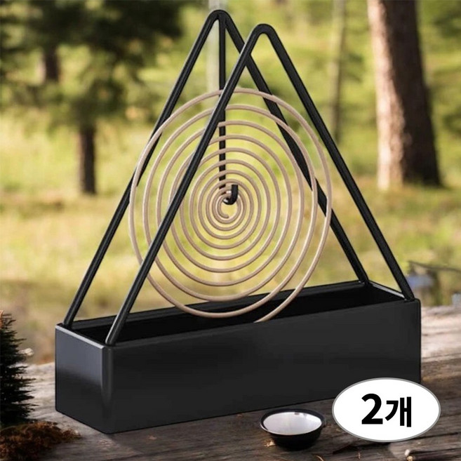 피플피 캠핑 모기향 케이스 거치대 2개, 블랙